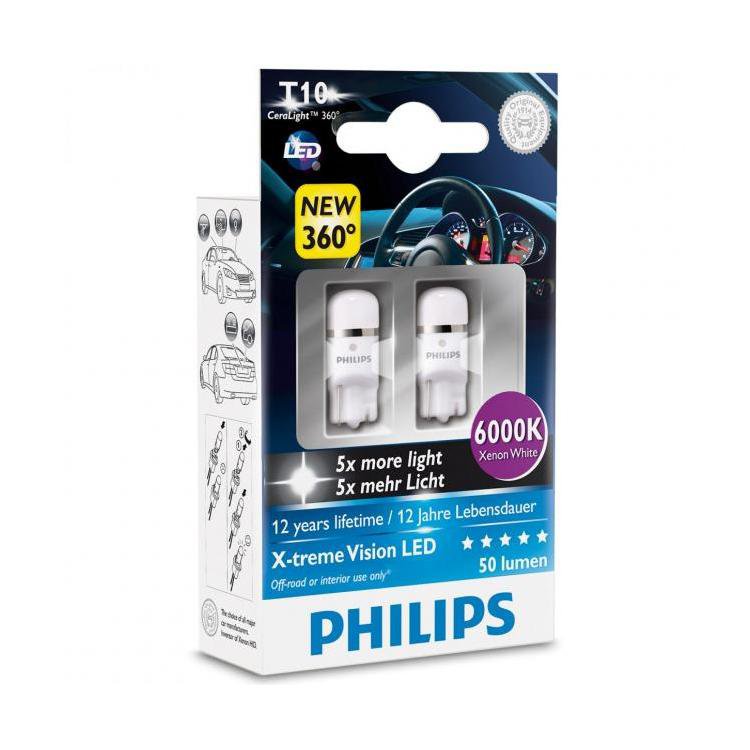 Philips X-treme Vision LED 6000K W5W 127996000KX2